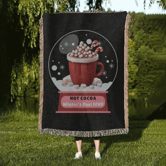 Hot Cocoa, Winter's Real MVP – Cozy Snow Globe Woven Blankets