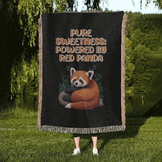 Pure Sweetness: Powered By Red Panda - Cute Animal Woven Blankets