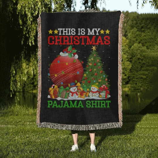 Cricket Ball Christmas Tree Lights Woven Blankets