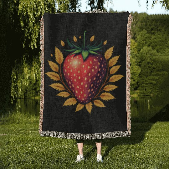 strawberry Woven Blankets