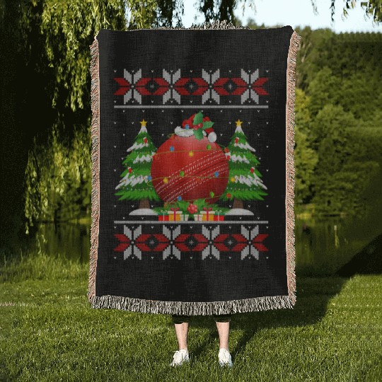 Cricket Ball Christmas Woven Blankets