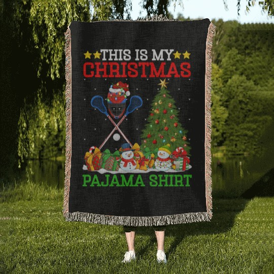Lacrosse Christmas Tree Lights Woven Blankets