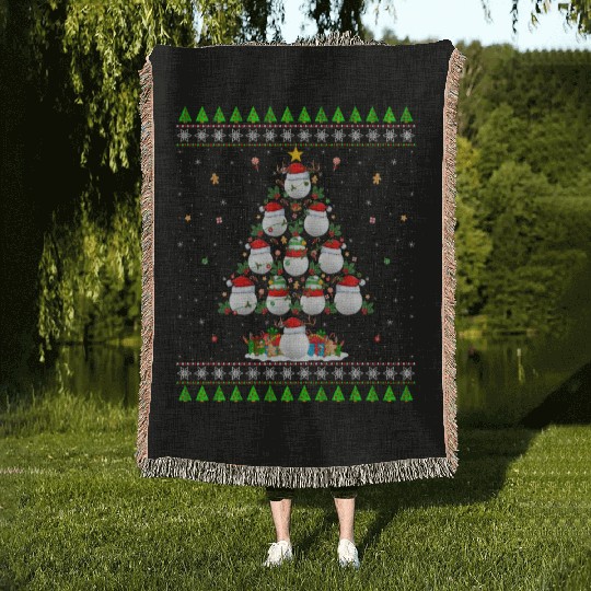 Golf Christmas Tree Woven Blankets