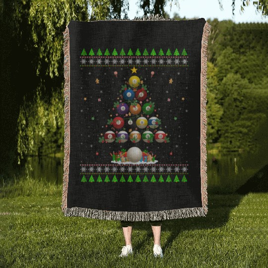 Billiard Ball Christmas Tree Woven Blankets