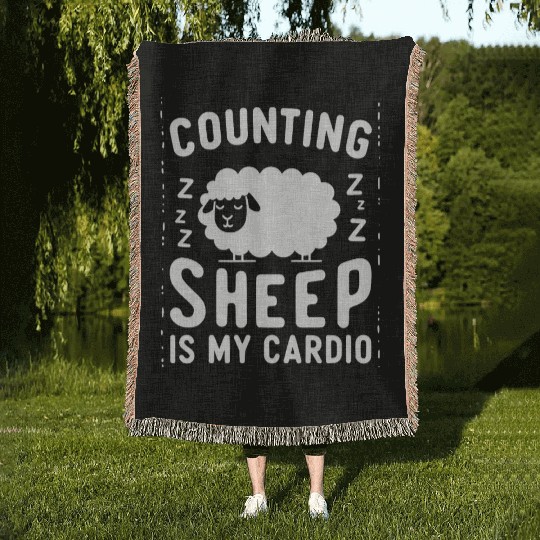 Counting Sheep is My Cardio Woven Blankets