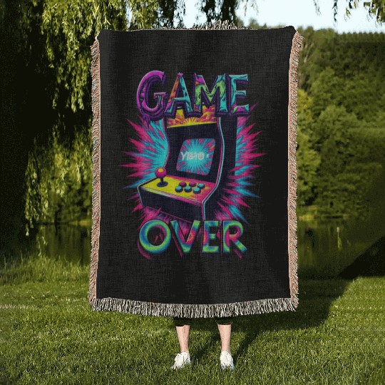 Retro Arcade classic Woven Blankets