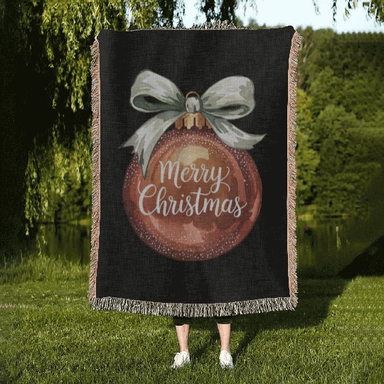 Merry Christmas, Christmas Retro Woven Blankets