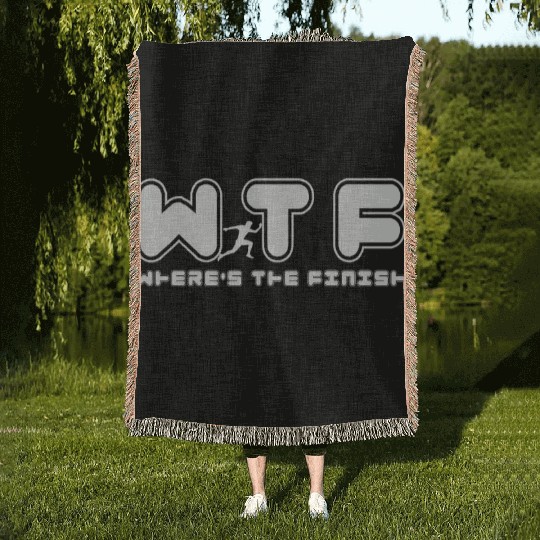 Wtf Wheres The Finish Funny Running Woven Blankets