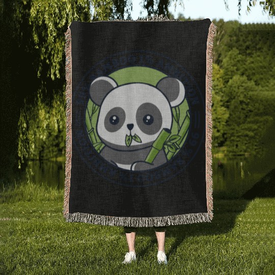 99% Bamboo 1% Ambition Panda Bear Friend Lover Woven Blankets