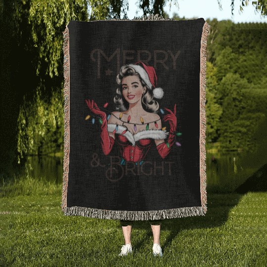 Santa Christmas, Merry Christmas Woven Blankets