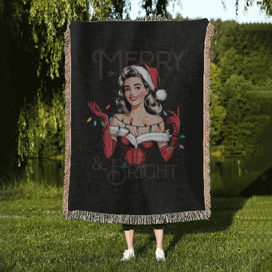 Santa Christmas, Merry Christmas Woven Blankets