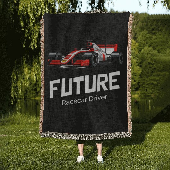 Future Racecar Driver Woven Blankets
