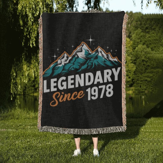 Legendary Since 1978 Hiker Birthday Mountain Woven Blankets