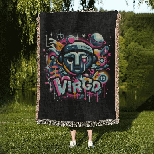 planet virgo robo Woven Blankets