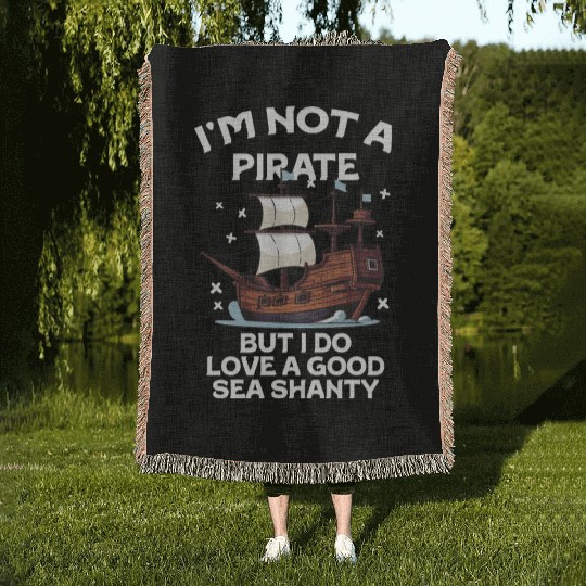 Sailor Meme Pirate Ship Ocean Sailing Woven Blankets