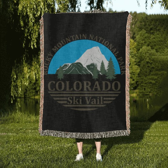 Vail Colorado ski resort Woven Blankets