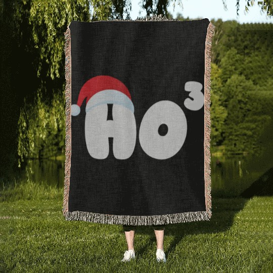 Ho Cubed Funny Christmas Math Teacher Ho Ho Ho Woven Blankets