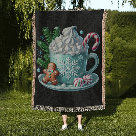 Christmas ice cream, Coquette Chistmas Woven Blankets