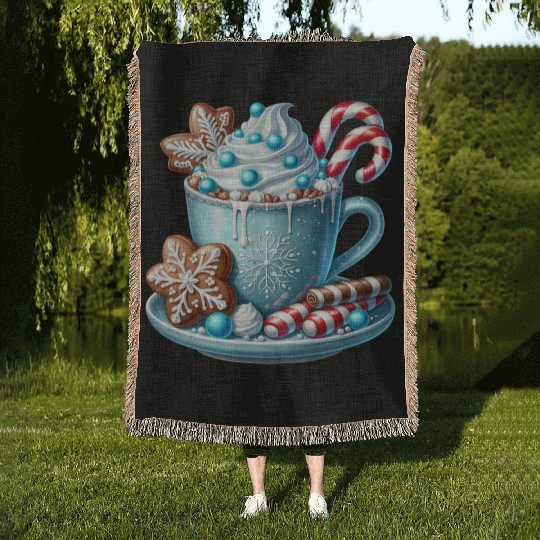 Christmas ice cream, Coquette Chistmas Woven Blankets