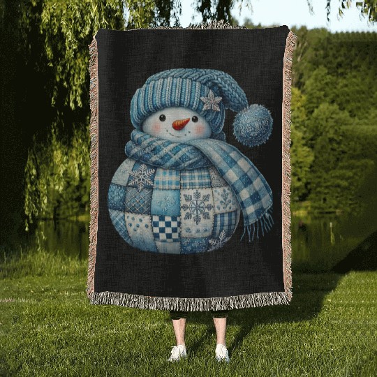 Snowman Christmas, Cute Christmas Woven Blankets