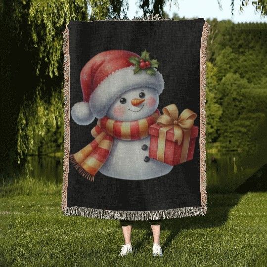 Snowman Christmas, Cute Christmas, Christmas Woven Blankets