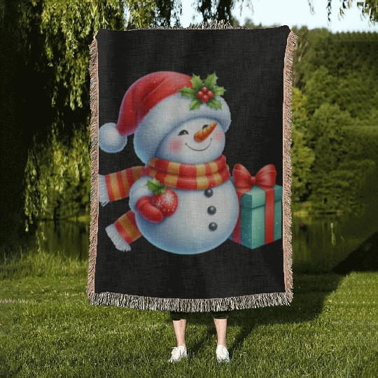 Snowman Christmas, Cute Christmas, Christmas Woven Blankets