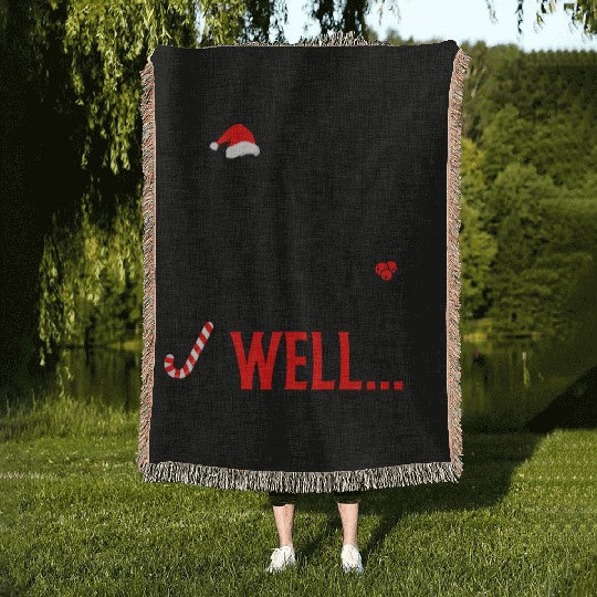 Naughty or Nice Funny Christmas Woven Blankets