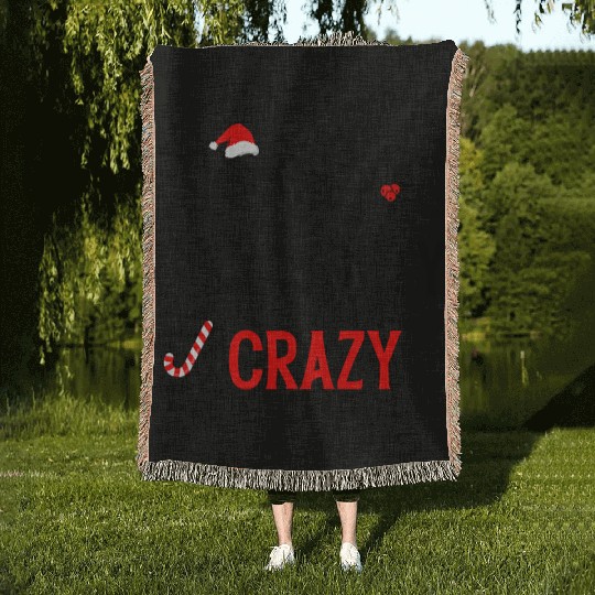 Naughty, Nice, Crazy Christmas Woven Blankets