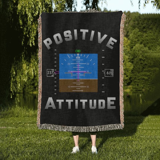 Positive Attitude Aviation Pilot - Primary Flight Woven Blankets