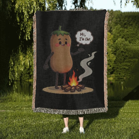 Chestnuts Roasting Christmas Cartoon Woven Blankets