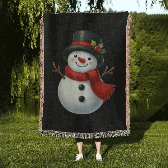 Snowman Christmas, Cute Christmas, Christmas Woven Blankets