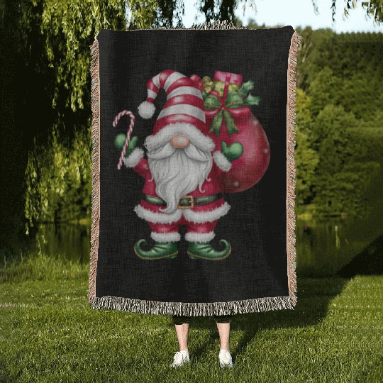 Gnome Christmas, Merry Christmas Woven Blankets