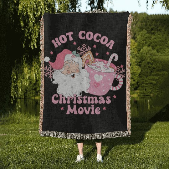 HOT COCOA CHRISTMAS MOVIE Woven Blankets