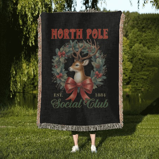 North Pole Soociial Clubb Woven Blankets