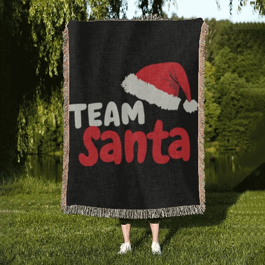 Team Santa Santa Claus Christmas Santa Claus Woven Blankets