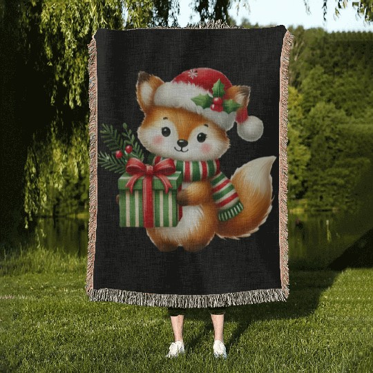 Merry Christmas, Christmas Vintage Woven Blankets