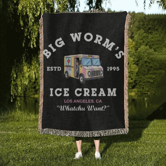Big Worm s Ice Cream Whatchu Want Woven Blankets