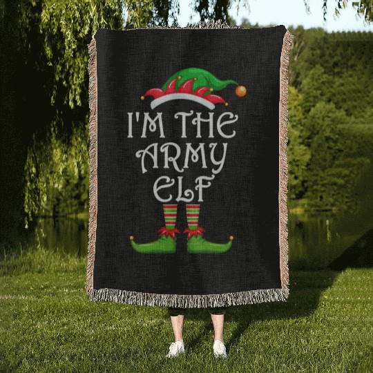 I'm The Army Elf Woven Blankets Matching Family Christmas