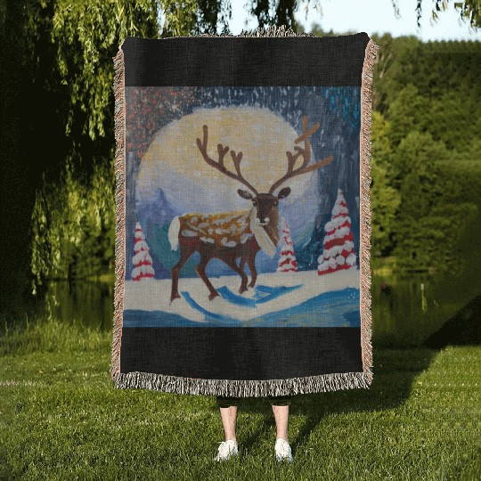 Christmas raider Woven Blankets