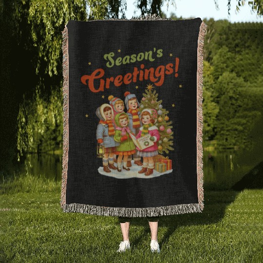 Seasons Greetings Woven Blankets