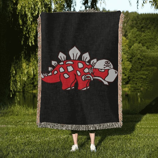 Stegosaurus Dinosaur Sabre Pirate Captain Dino Fun Woven Blankets