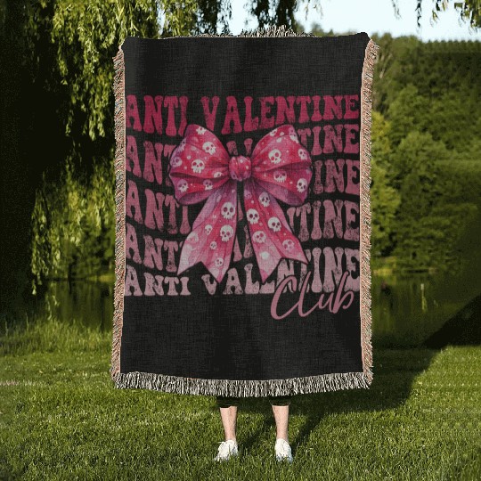 Anti Valentine Club Woven Blankets