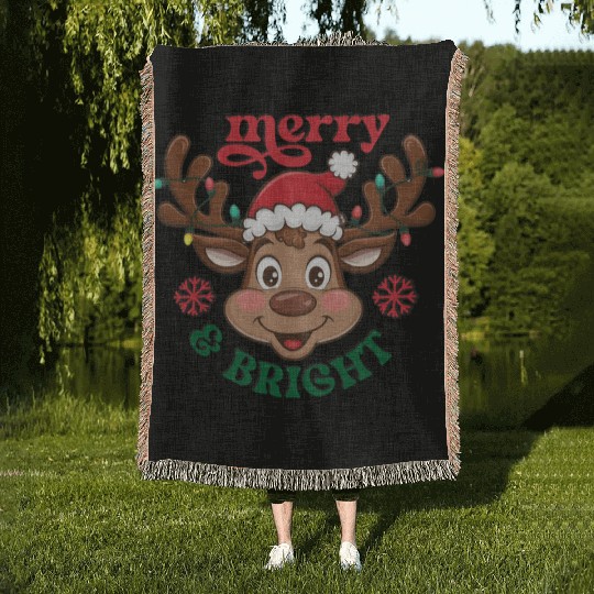 Merry and bright Woven Blankets