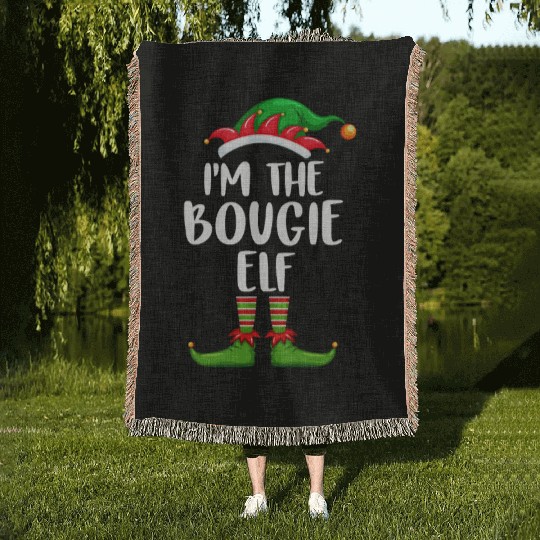 I'm The Bougie Elf Woven Blankets Matching Family Christmas
