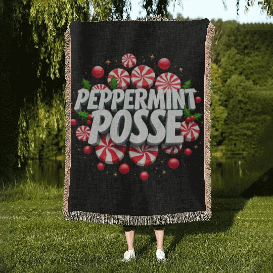 Peppermint Posse Woven Blankets