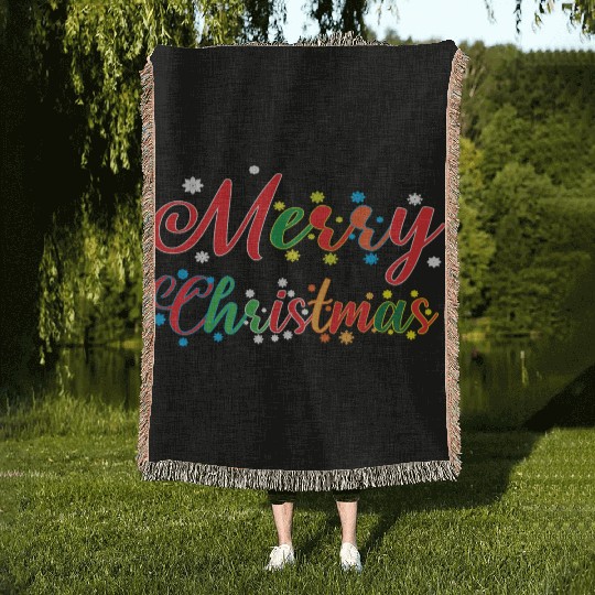 Holly Jolly Holidays : Merry Christmas Woven Blankets