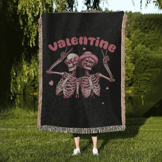 Valentines Cute, Valentine Retro Woven Blankets