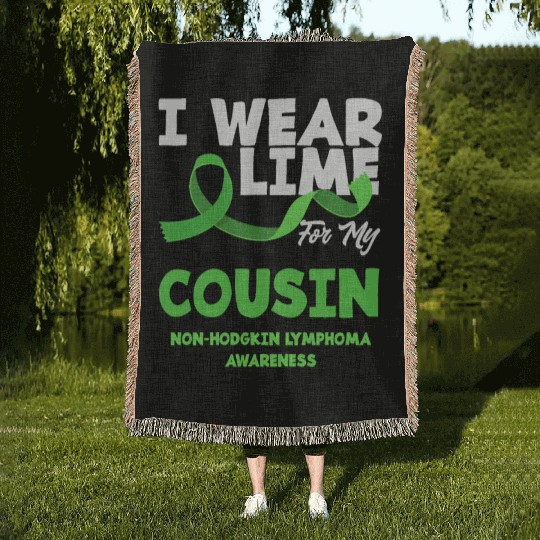 Non-Hodgkin Lymphoma Awareness Wear Lime Cousin Woven Blankets