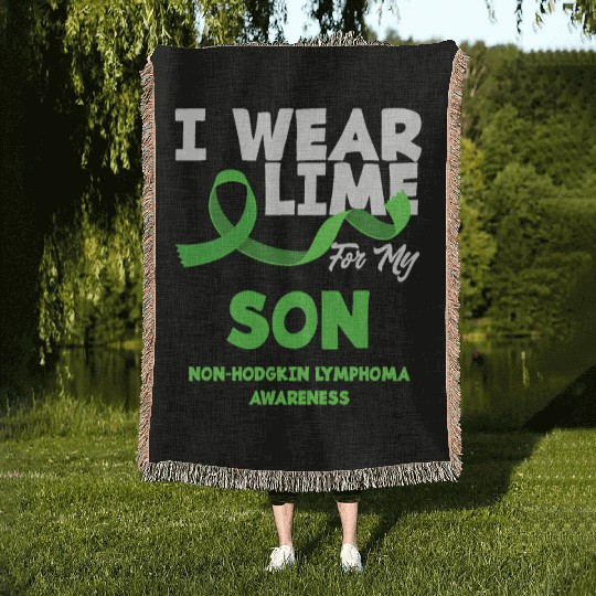 Non-Hodgkin Lymphoma Awareness Wear Lime Son Woven Blankets