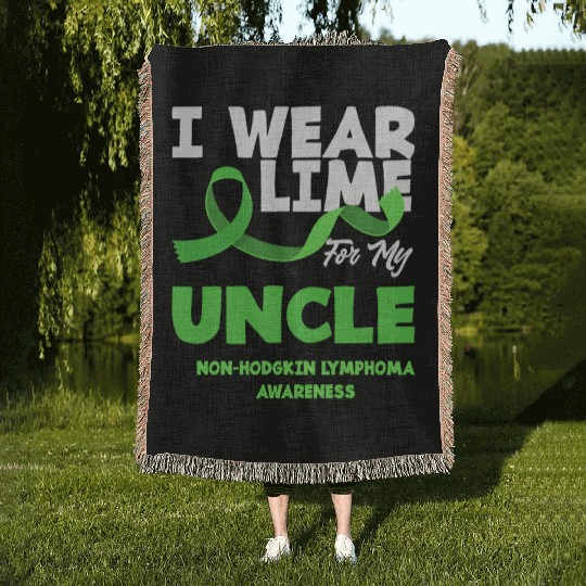 Non-Hodgkin Lymphoma Awareness Wear Lime Uncle Woven Blankets